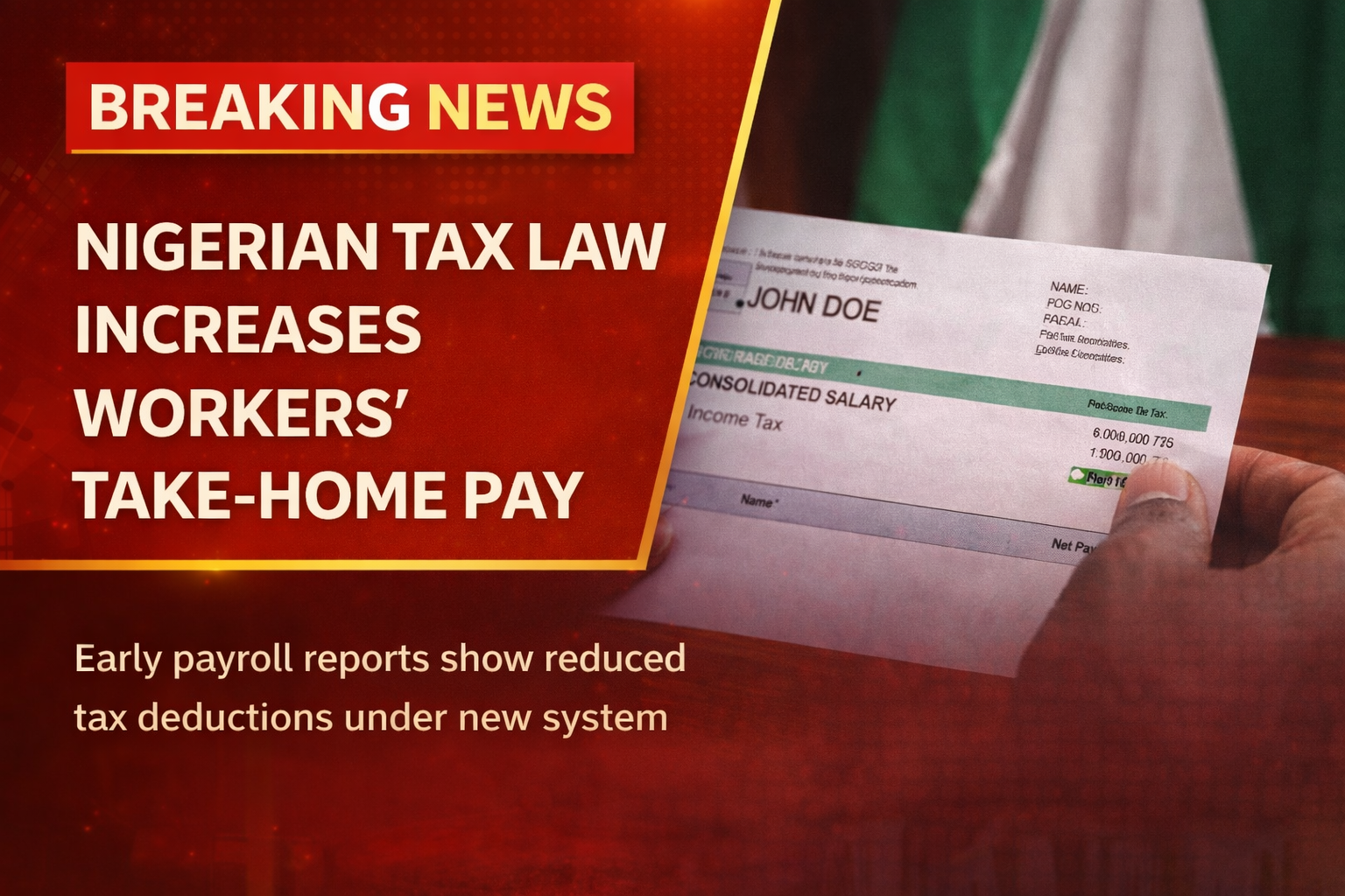 New Nigerian Tax Law Boosts Workers’ Take-Home Pay as Reforms Begin in 2026
