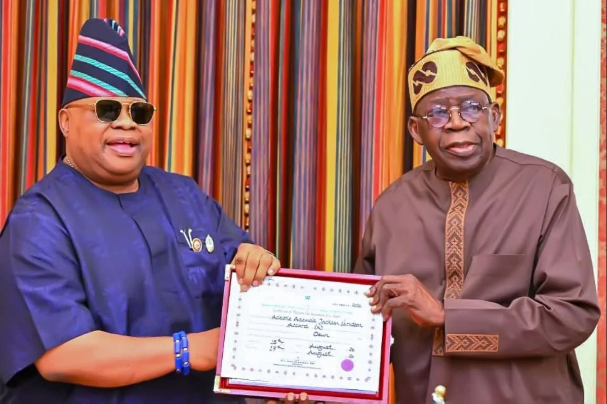 Tinubu Meets Re-elected Adeleke at Aso Rock